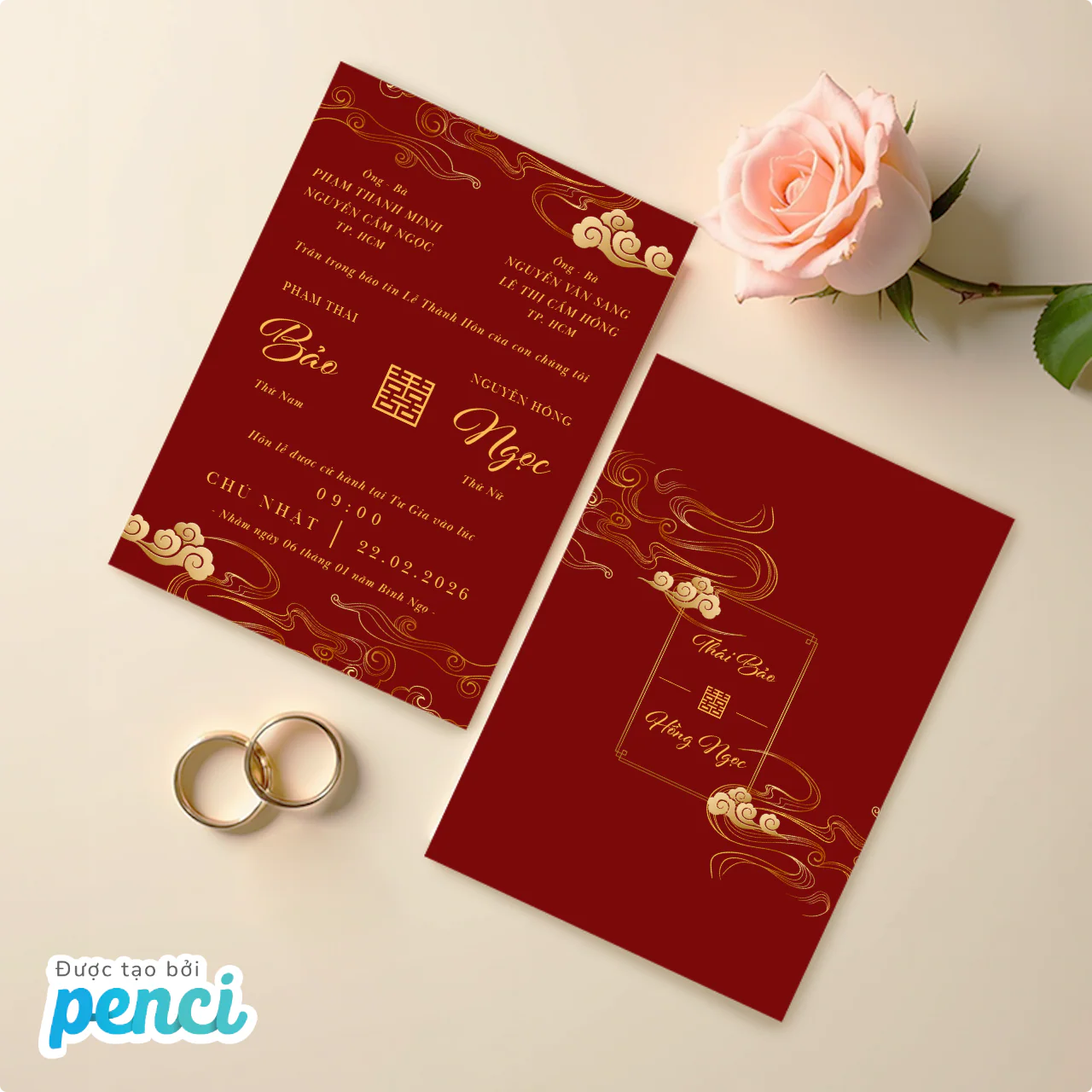 Mẫu thiệp cưới truyền thống cho lễ hỏi và cưới chuẩn chỉnh