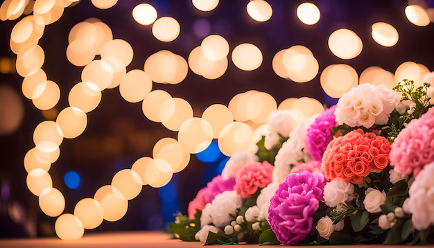 Sân khấu cưới với hệ thống âm thanh và ánh sáng chuyên nghiệp