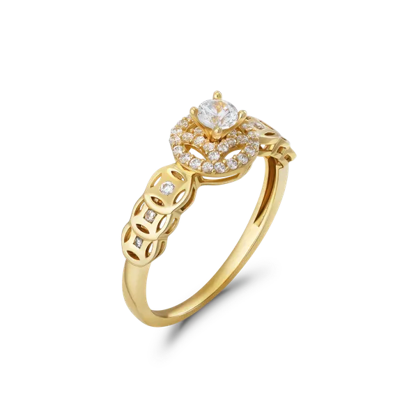 Nhẫn cầu hôn vàng 14K thiết kế đơn giản phù hợp ngân sách vừa phải