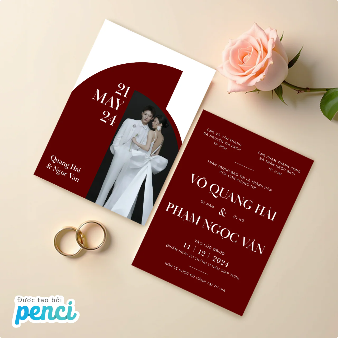 Thiệp cưới cá nhân hóa không đụng hàng với thiết kế độc quyền