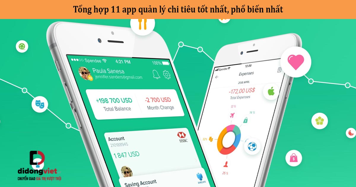 Giao diện ứng dụng quản lý chi tiêu