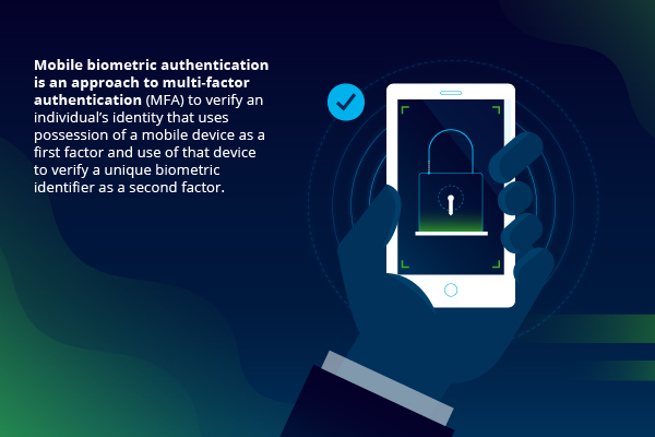 Người dùng đang quét vân tay để xác thực giao dịch ngân hàng trên điện thoại