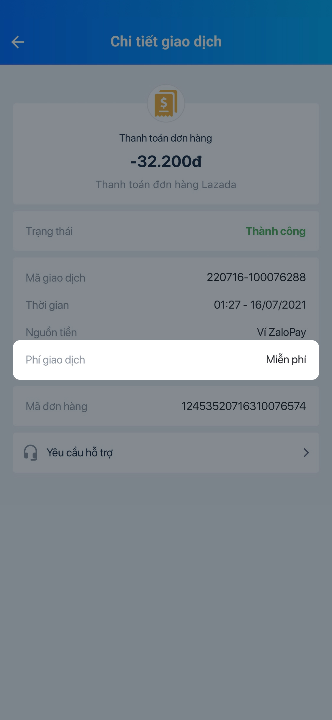 Giao diện quản lý chi tiêu trong ví điện tử