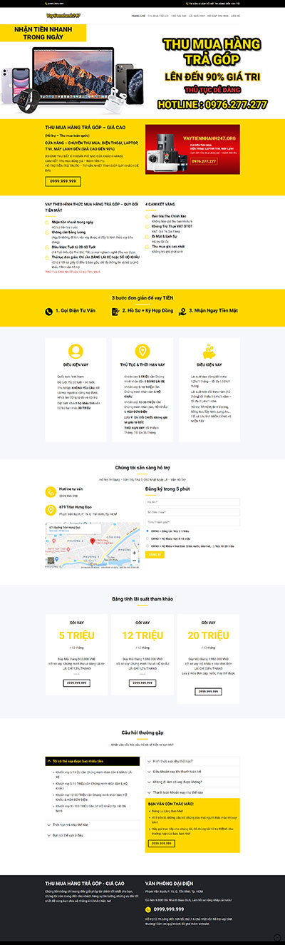 Landing page tối ưu cho dịch vụ vay vốn cá nhân
