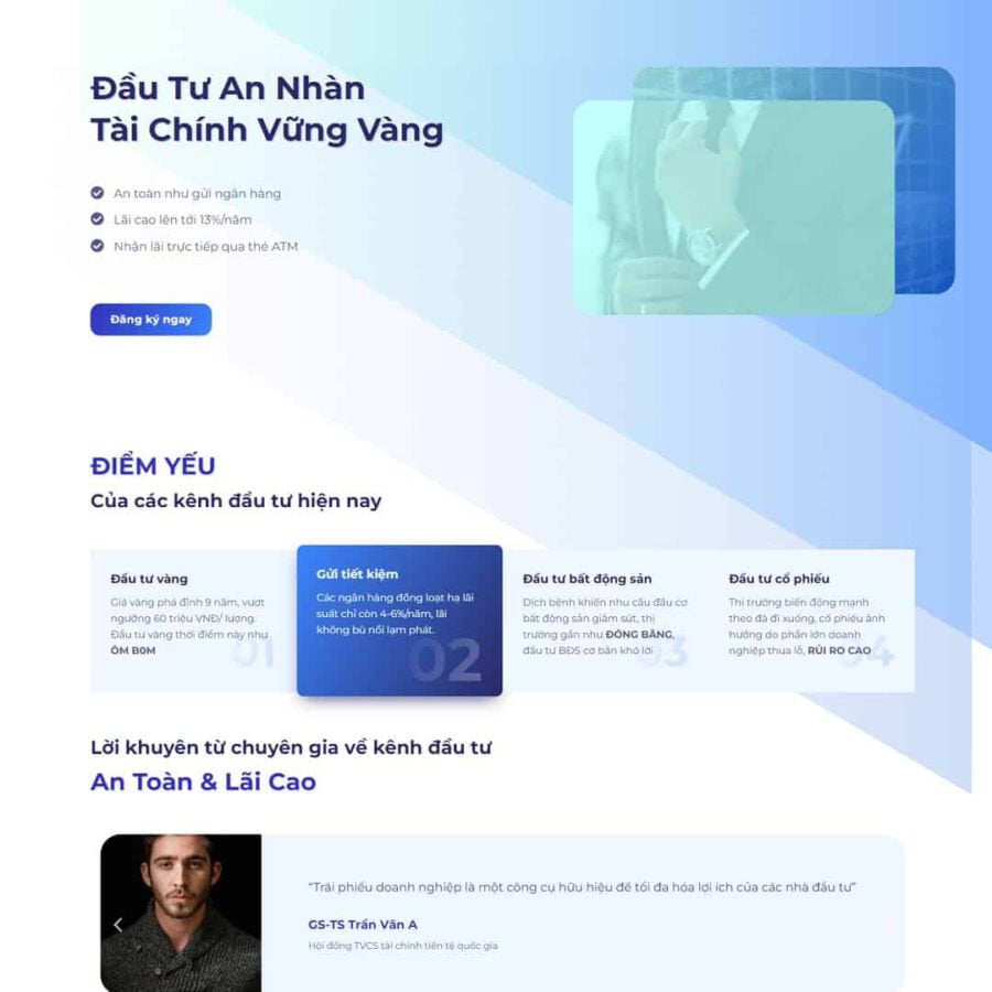Landing page tuân thủ quy định Google với đầy đủ thông tin APR và phí