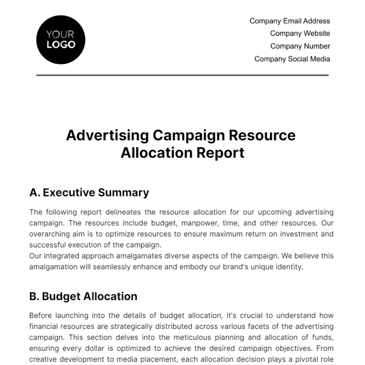 Biểu đồ tròn phân bổ ngân sách giữa các nhóm chiến dịch Google Ads: thương hiệu, từ khóa ý định mua, khám phá và remarketing