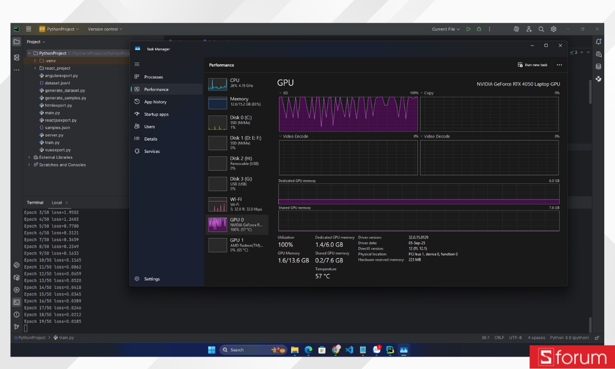Training AI trực tiếp bằng GPU rời với bộ thư viện CUDA và PyTorch