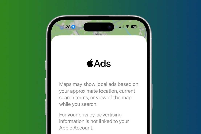 Màn hình Apple Maps hiển thị thông báo về việc sử dụng dữ liệu
