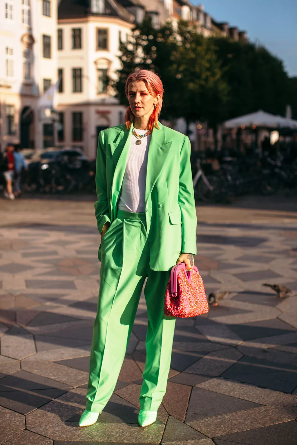 Suit phối color-blocking
