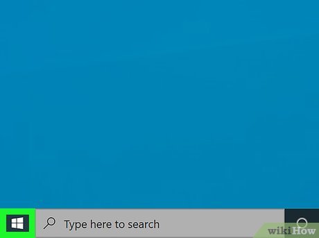 Mở Start menu để vào Settings