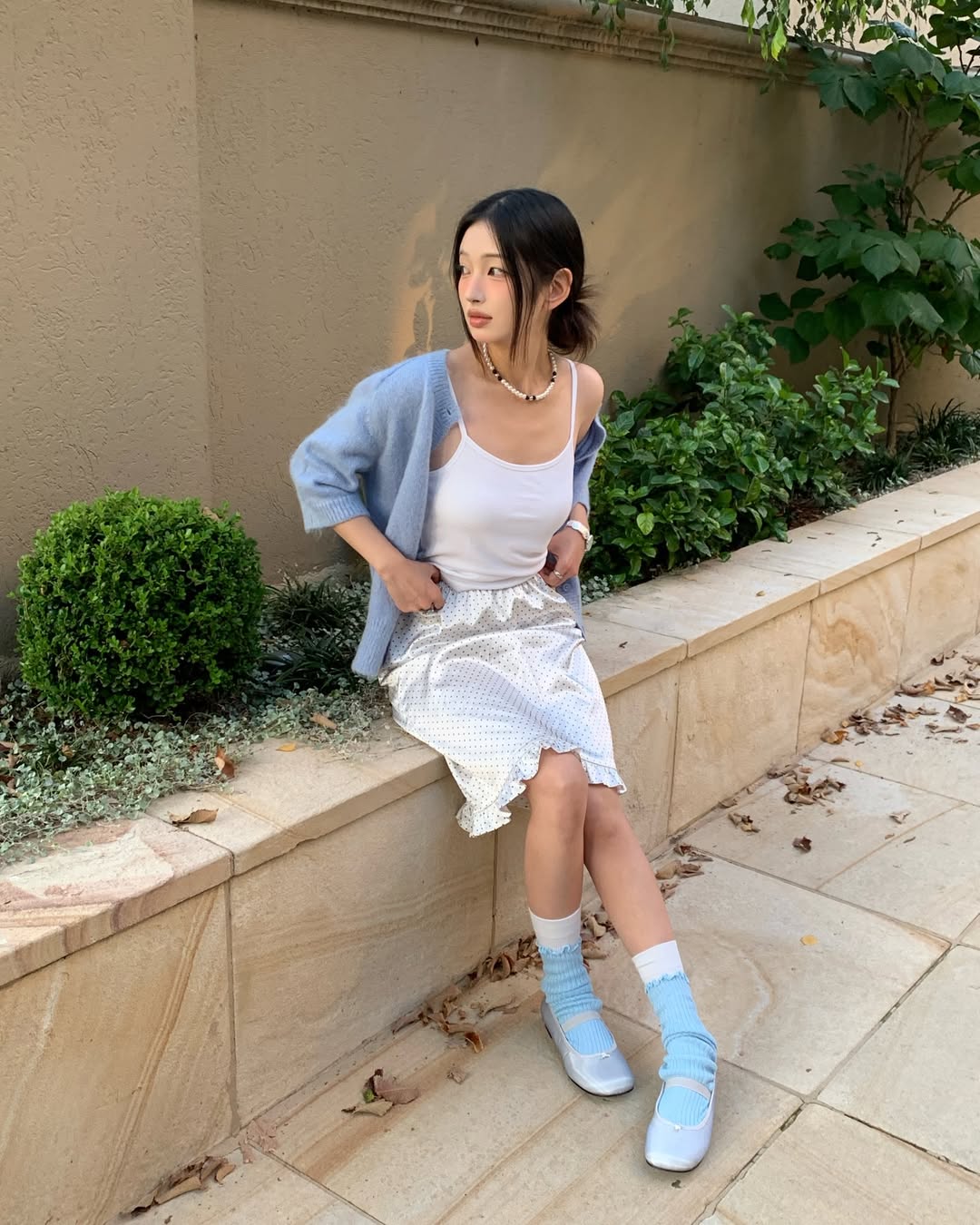 Layering tất cổ cao hai lớp