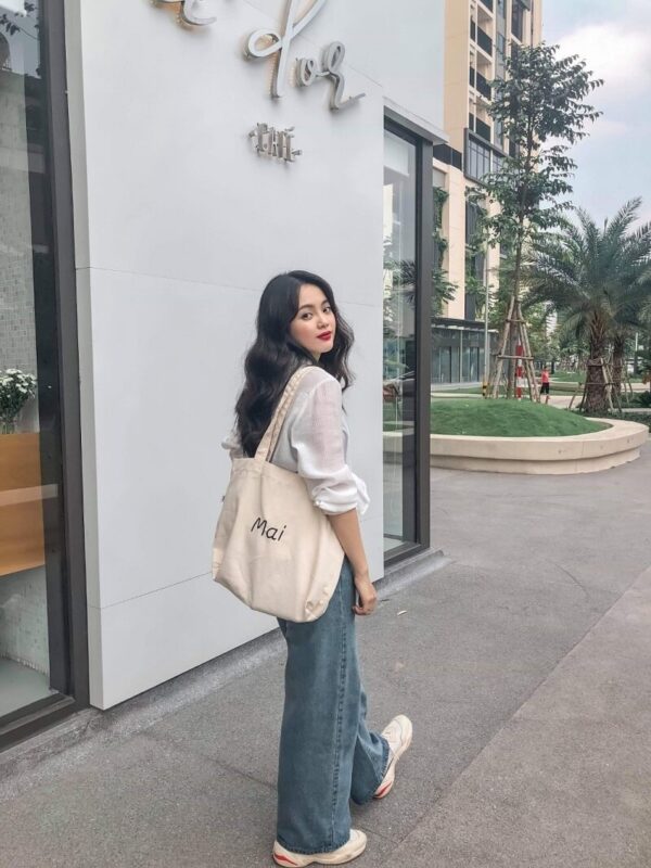 Áo sơ mi trắng kết hợp quần tây công sở