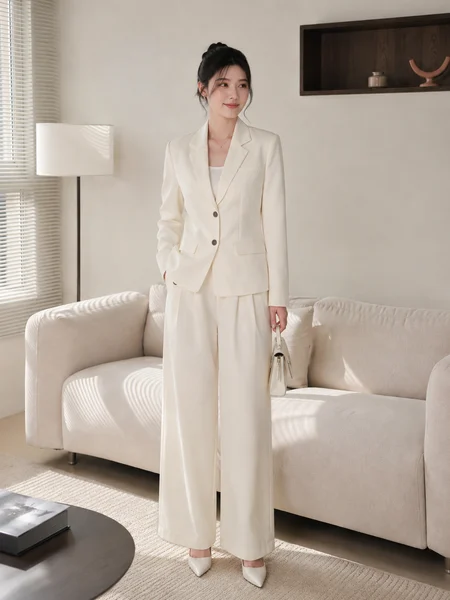 Áo blazer dáng suông tay dài