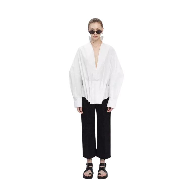 ÁO SƠ MI TRẮNG CHIẾT EO HIGHCHIC