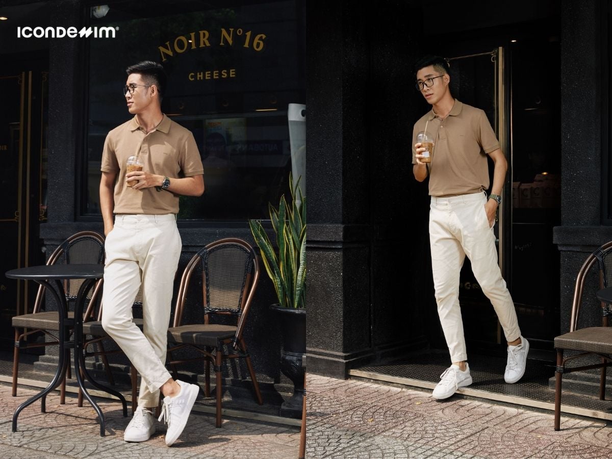 Mặc áo polo với quần kaki vừa hiện đại vừa thanh lịch