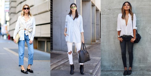Phối đồ với denim và áo sơ mi