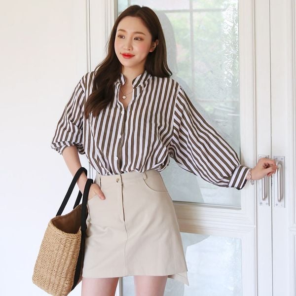 Tuyệt chiêu phối đồ cùng áo sơ mi tay dài kẻ sọc