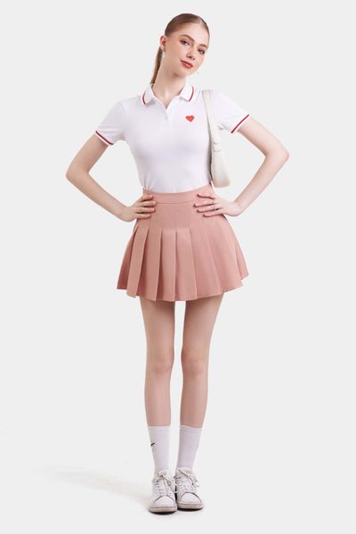 Váy tennis phối cùng áo phông polo