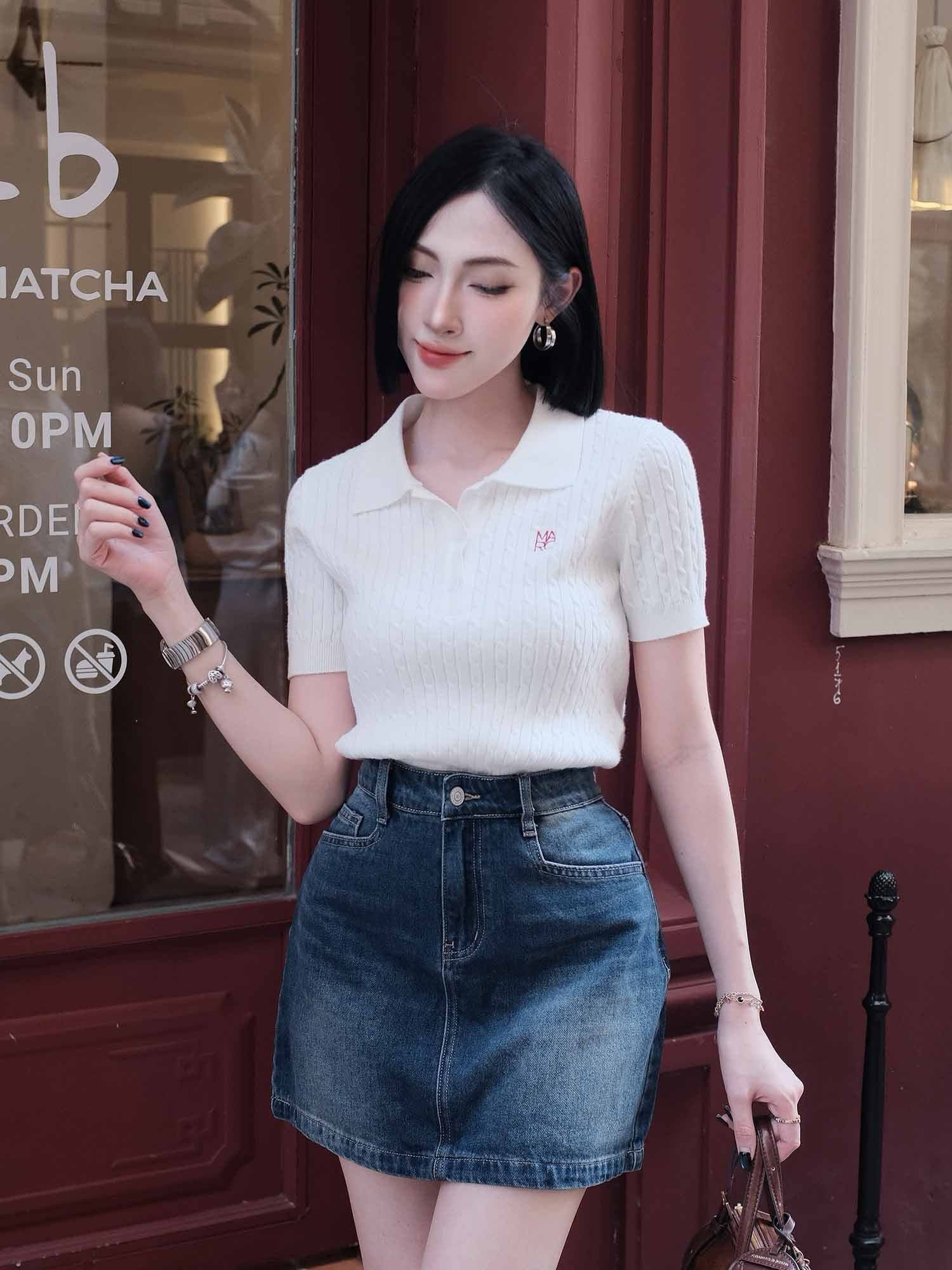 Cấu trúc váy jean phù hợp môi trường học đường
