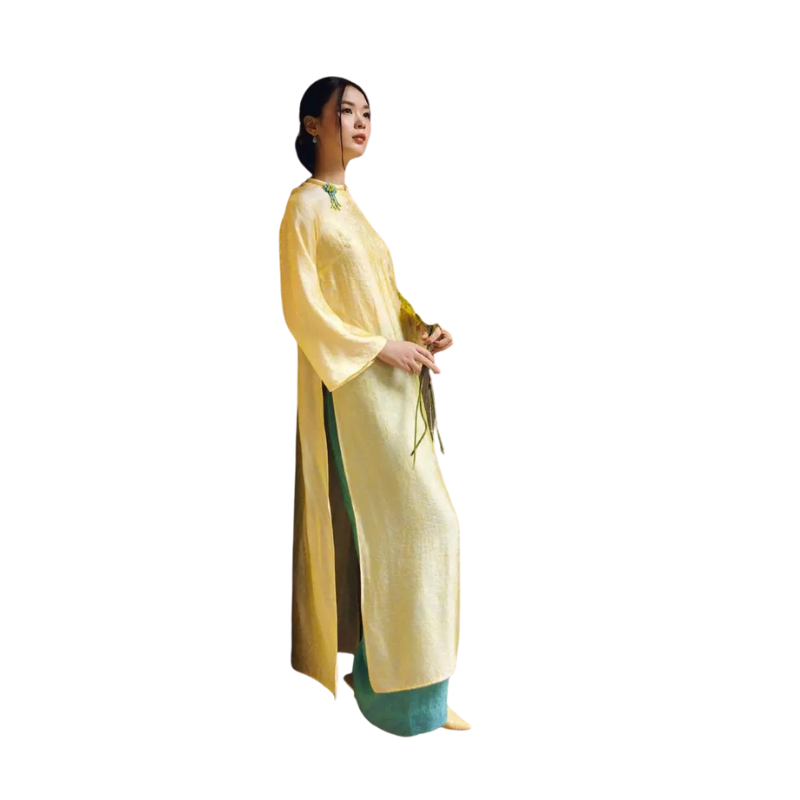 Áo Dài Nữ Tết JOVEN Viên Kim Lụa Gấm