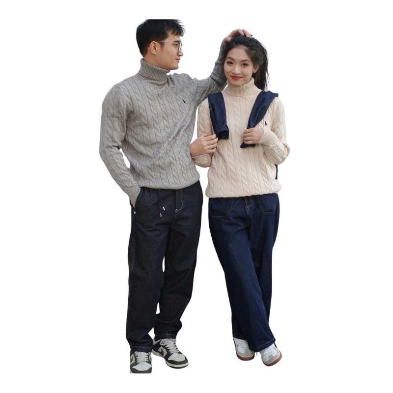 Áo Len Thừng Cổ Lọ Thêu Ngựa DENIMST 720