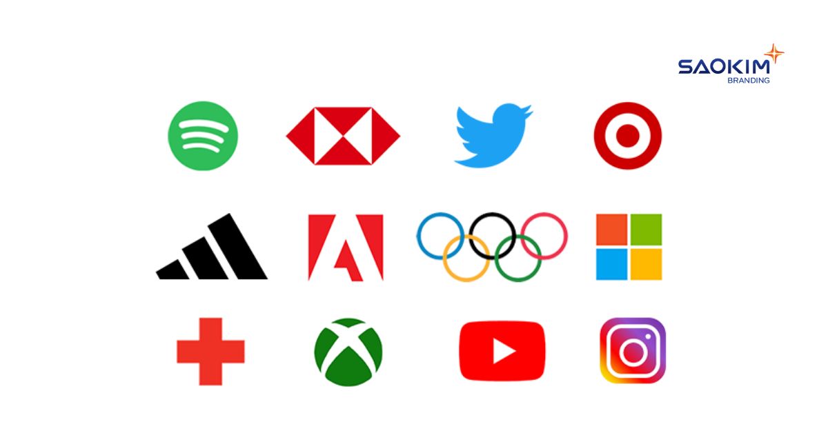 Logo sử dụng thiết kế hình học làm bố cục của các thương hiệu nổi tiếng