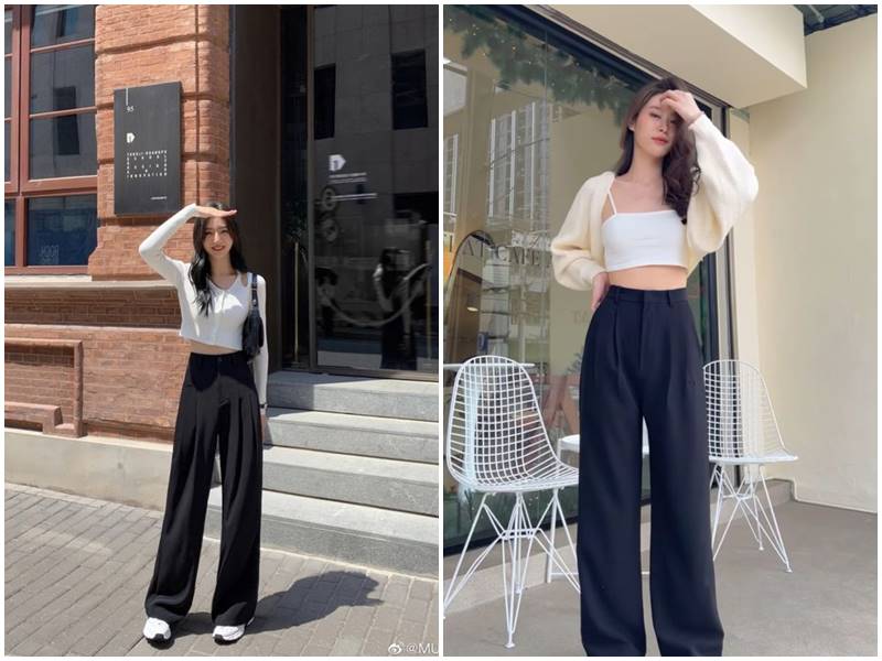 Croptop đen phối jeans trẻ trung