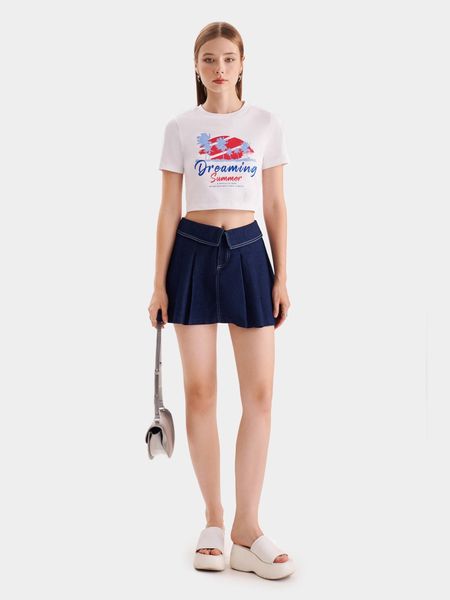 Áo croptop phối chân váy ngắn