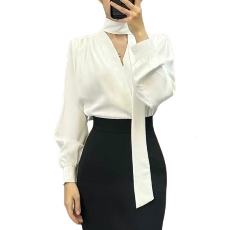 Áo sơ mi lụa vạt chéo tay bồng SELYY MALL