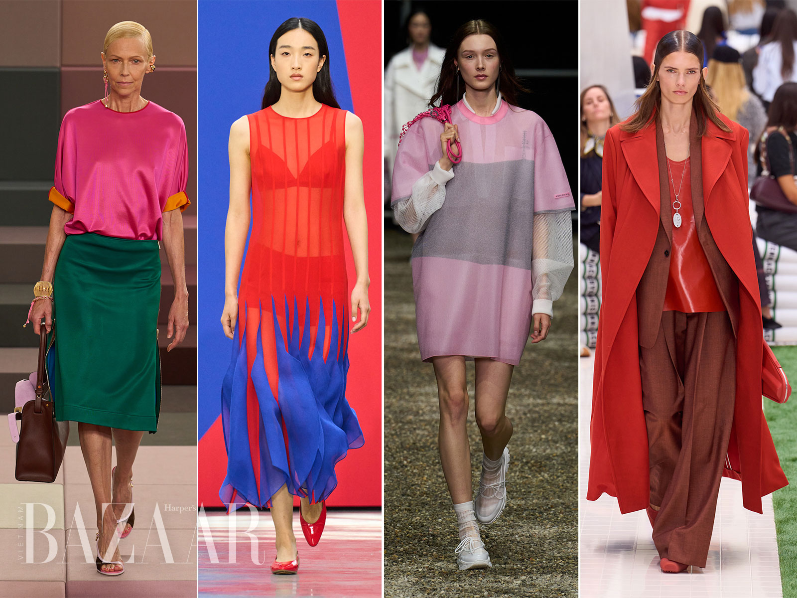 Xu hướng color block Xuân Hè 2026 với các mảng màu tươi sáng, rõ ràng và giàu năng lượng