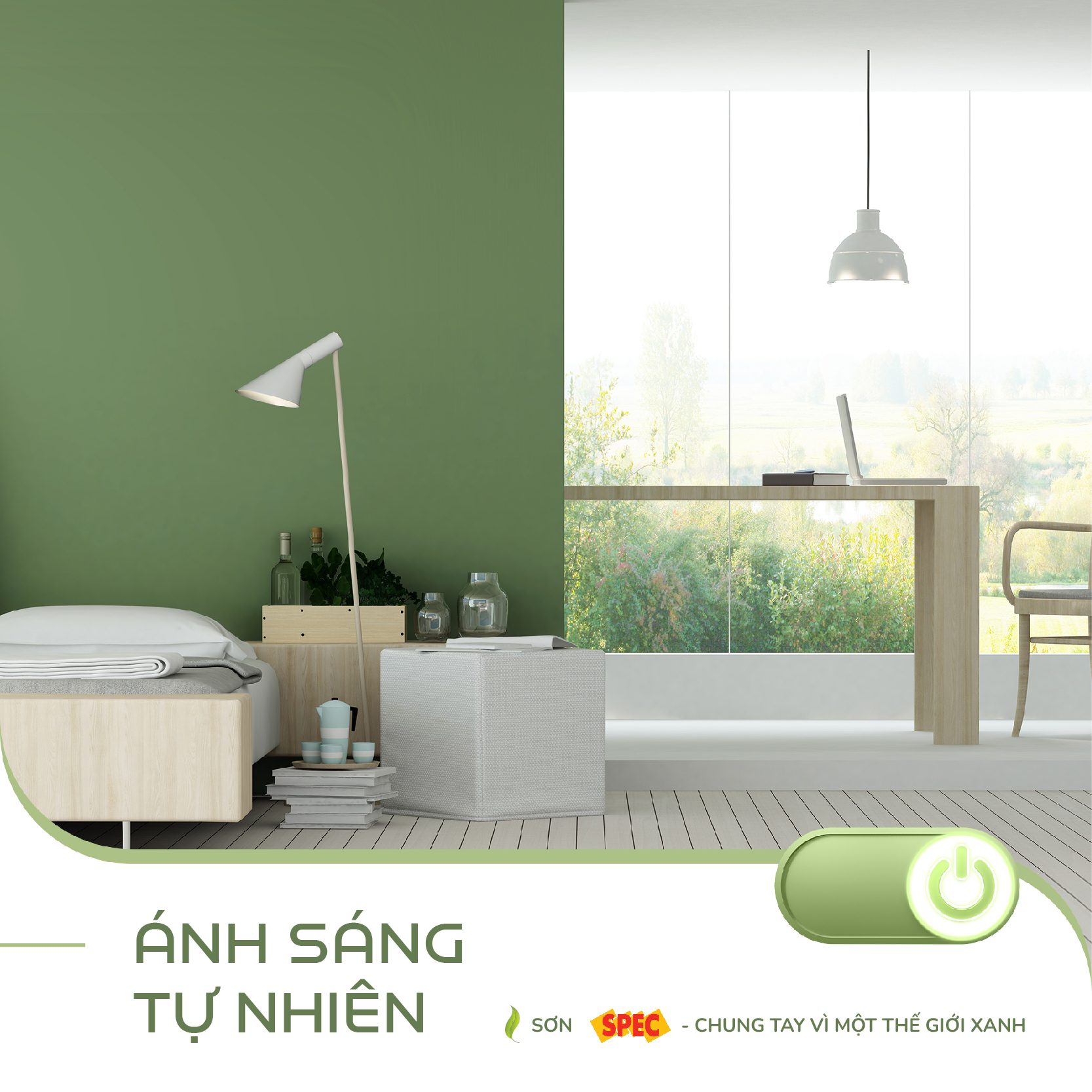Ánh sáng tự nhiên chiếu vào không gian sống