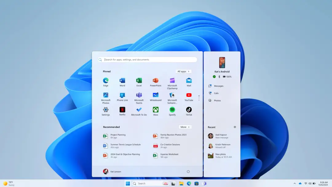 Menu Start tắt máy Windows 11