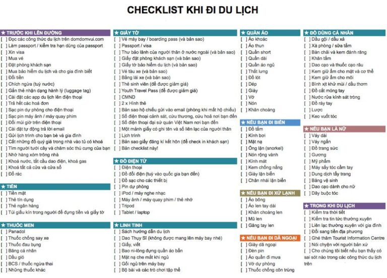 Kiểm tra cuối cùng hành lý trước khi đi du lịch