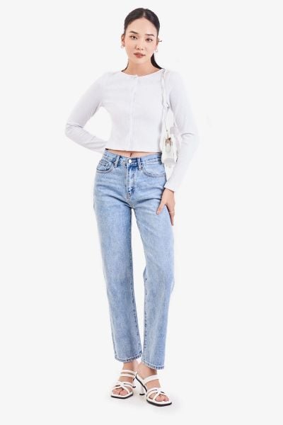 Áo cardigan tay dài dáng ngắn