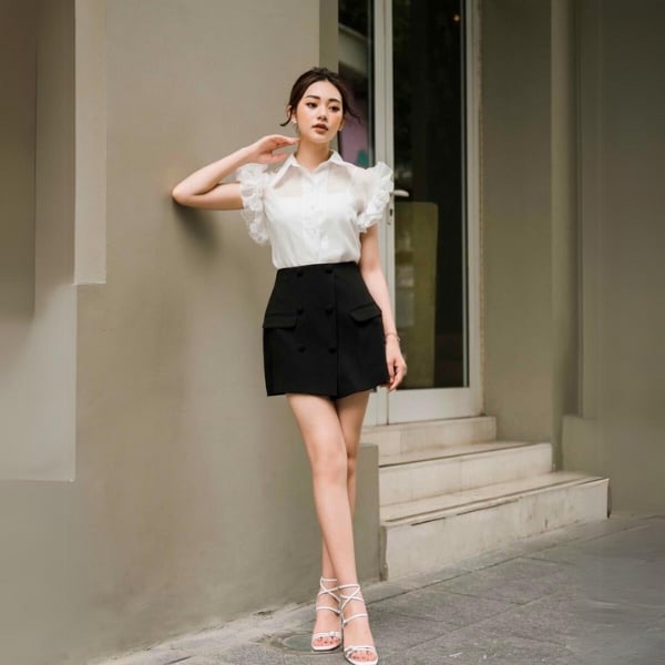 Phối đồ công sở với chân váy chữ A