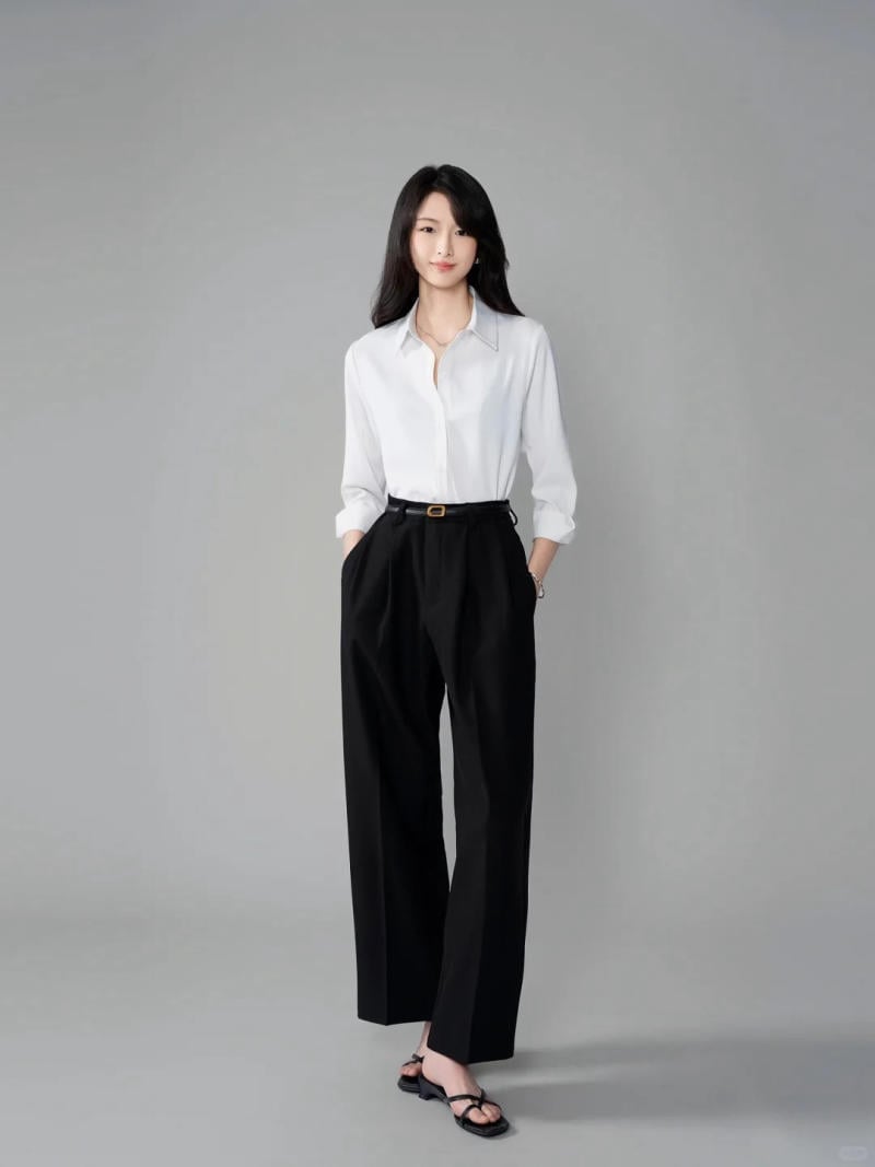 Quần tây đen phối đồ mùa Hè