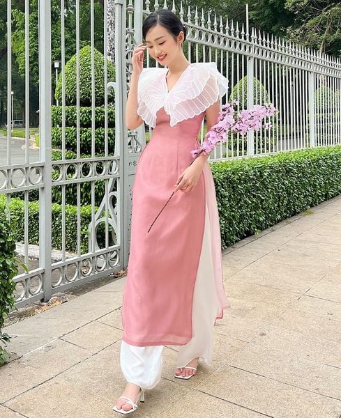 Dép cao gót xỏ ngón phối áo dài