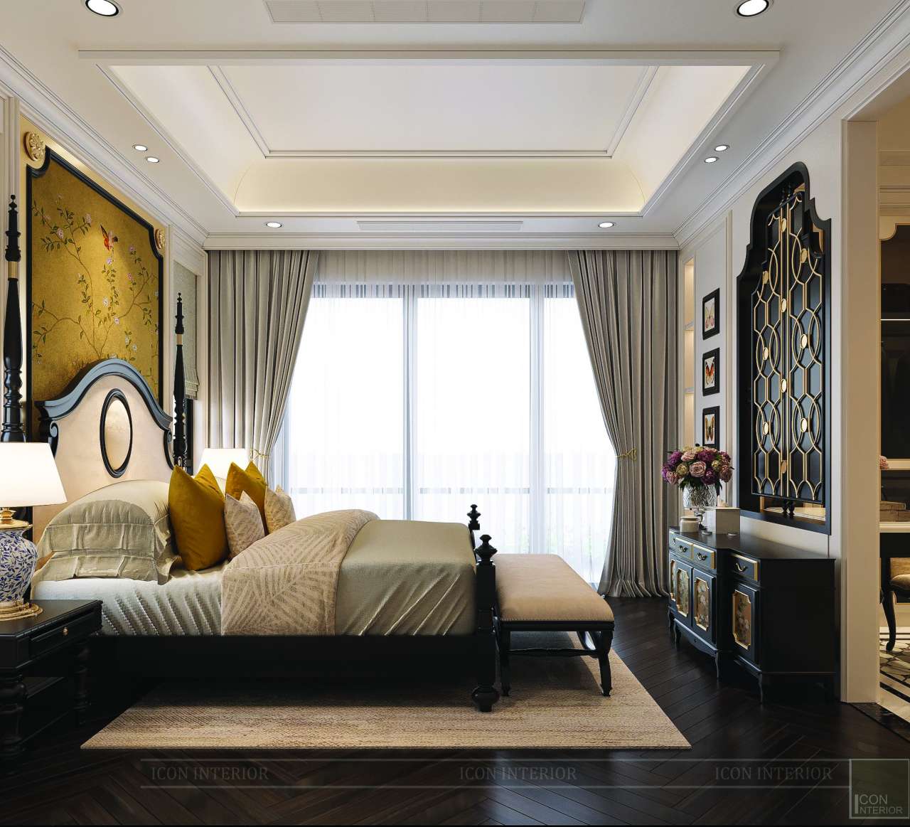 Bếp và phòng ngủ hài hòa