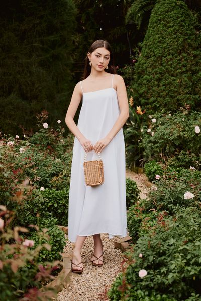 Đầm 2 dây maxi form suông 2 túi