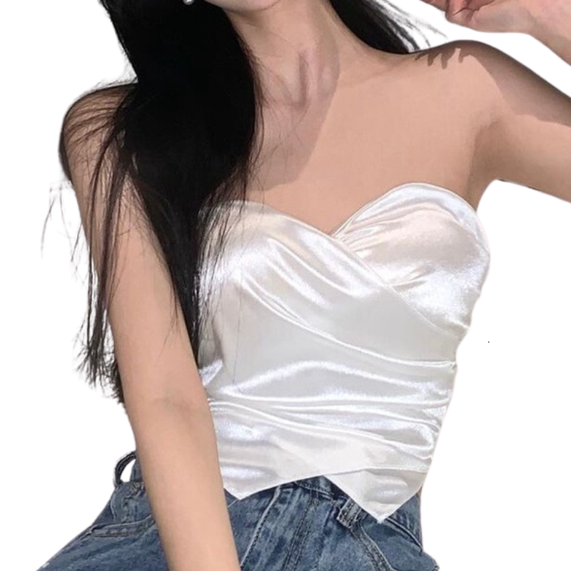 Áo ống lụa cúp ngực sang trọng