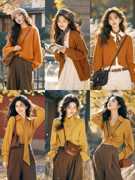 Vàng mù tạt + Nâu socola: độc đáo và cá tính