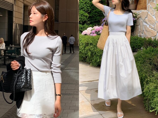 Chân váy trắng giúp outfit mùa Hè trông sáng và nữ tính hơn