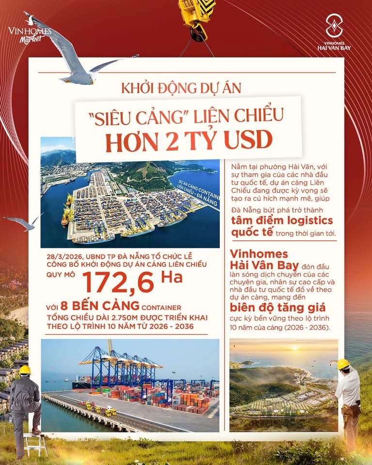 Aerial view of Lien Chieu port area showing the strategic location near Da Nang