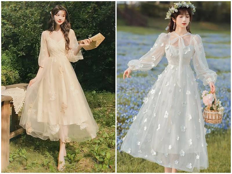 Đầm công chúa dự tiệc nhẹ nhàng, nữ tính
