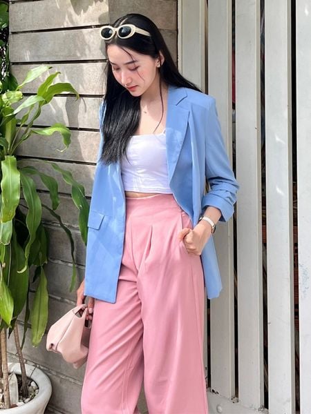 Áo blazer nhún xắn tay cách điệu