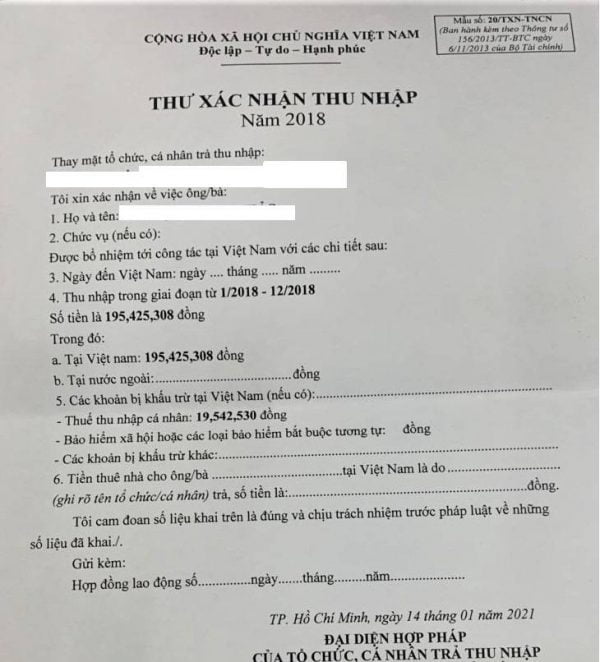 Bảng lương và xác nhận thu nhập