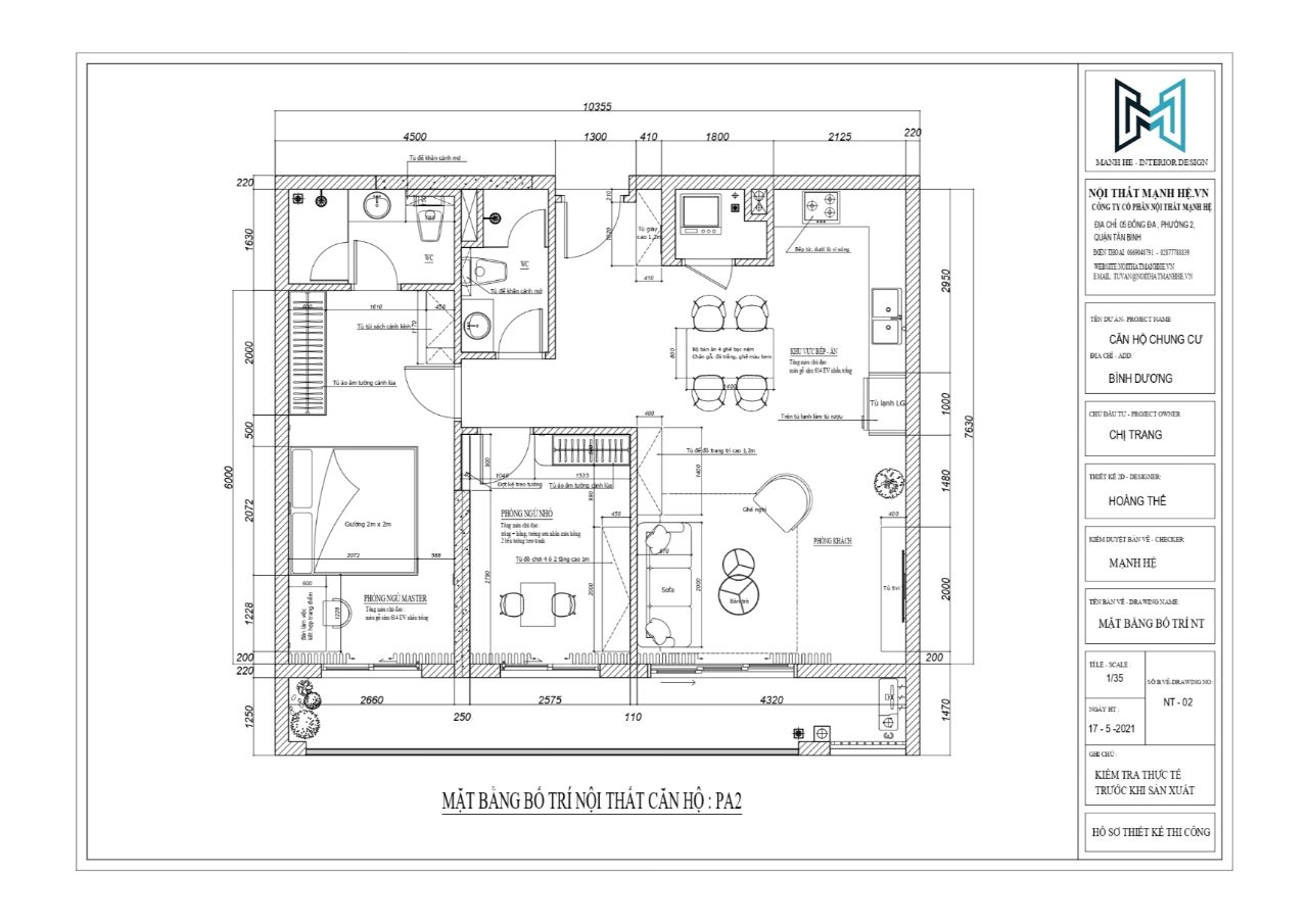 Bản vẽ bố trí nội thất