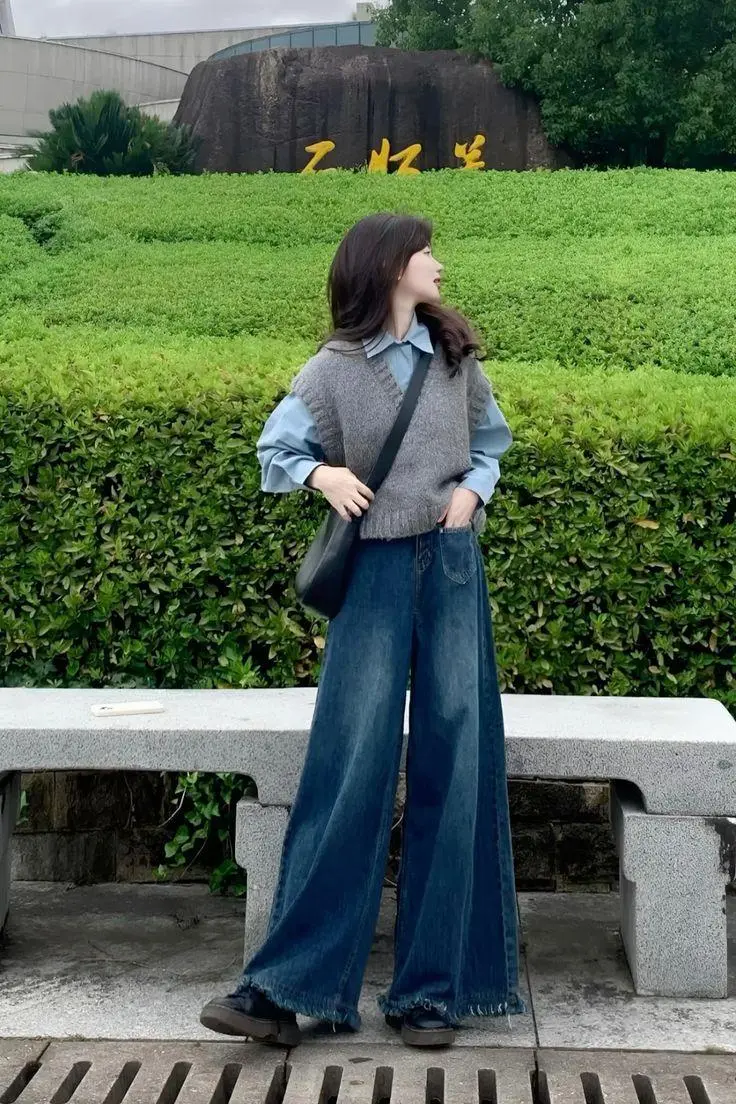 Phối đồ công sở với áo len gile