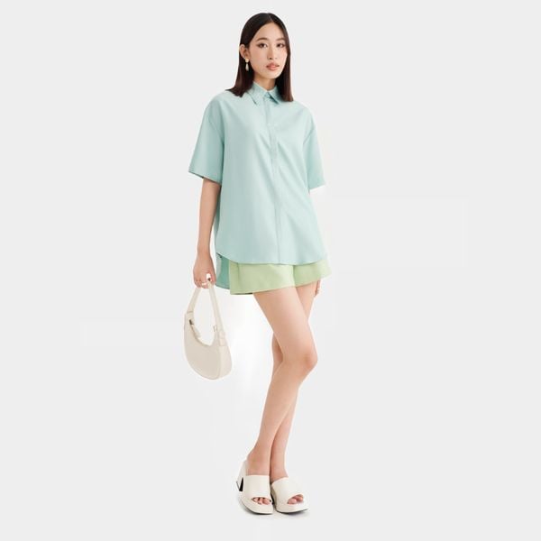 Áo sơ mi tay ngắn phối quần short