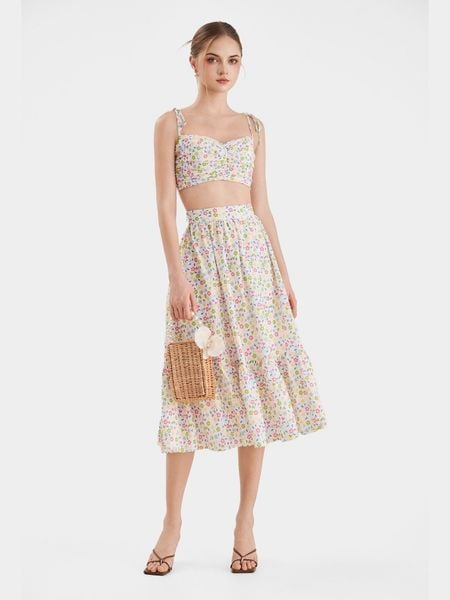 Áo croptop phối chân váy chữ A